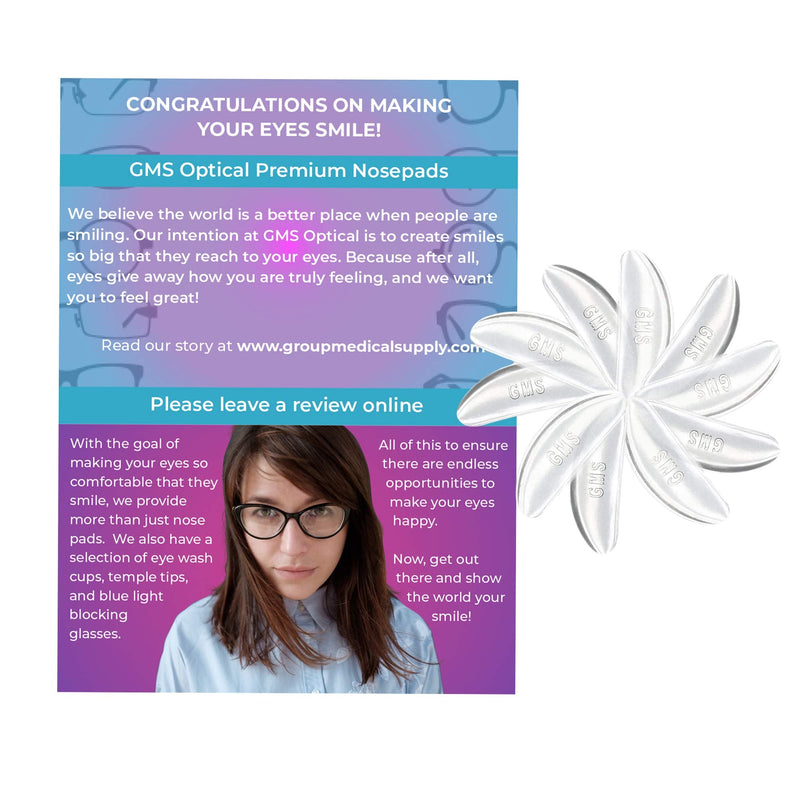 [Australia] - GMS Optical® 1.8 Reg Thick / 13mm Short Length - Kids Small Adhesive Anti-Slip Contoured Silicone Eyeglass Nose Pads - Perfect for Kids Glasses and Smaller Frames (13mm x 6.5mm x 1.8mm)(5 Pair)(Clear) 