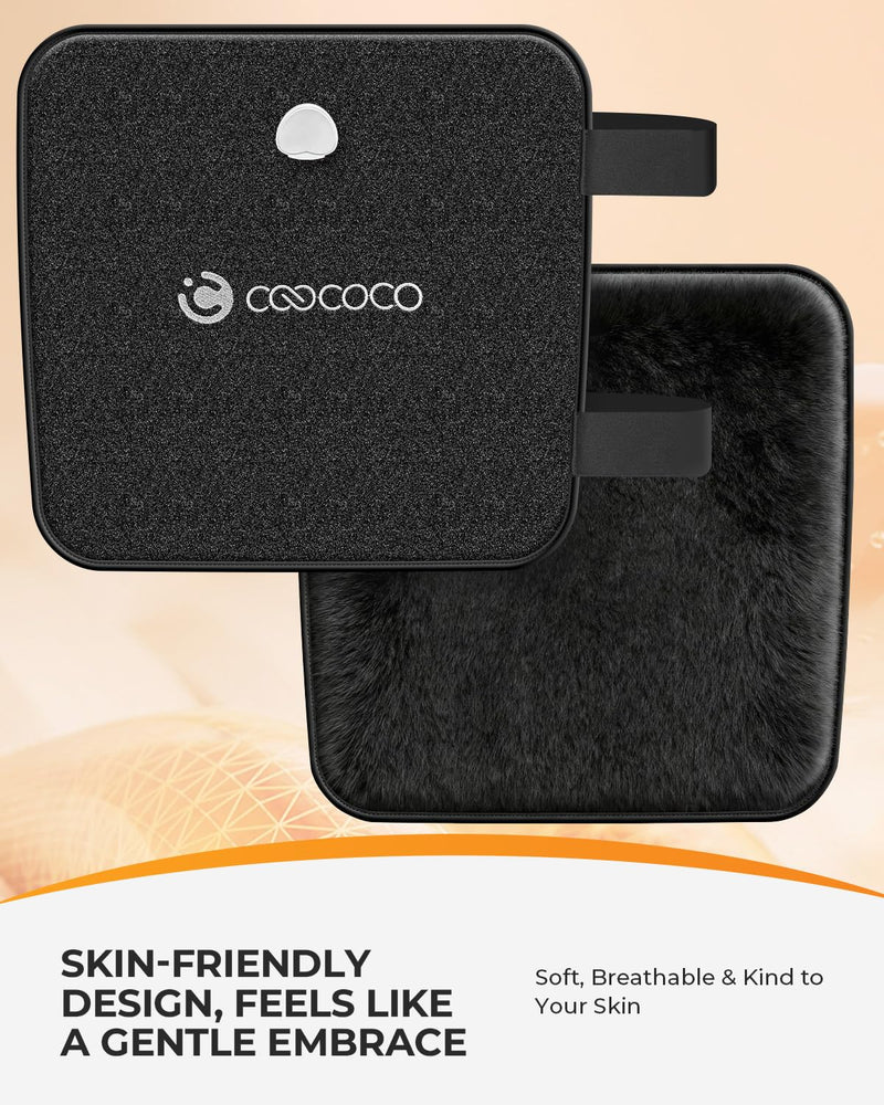 CooCoCo Hip Heating Pad, Heated Hip Brace for Hip and Sciatica Pain Relief | FSA Eligible HSA, 6 heat levels, 4 timers, 18 x 17-in coverage for the hip, lower back, thigh and buttock, soft plush lining 19"*16" Black