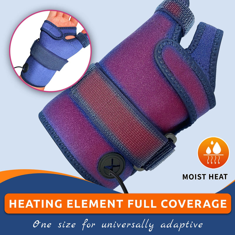 [Australia] - Hand Heating Pad for Arthritis and Tendonitis, Heated Wrist Wrap Thumb Brace for Carpal Tunnel Relief with 3 Heat & 5 Timer Settings for Left & Right Hand (L/XL) blue L/XL 