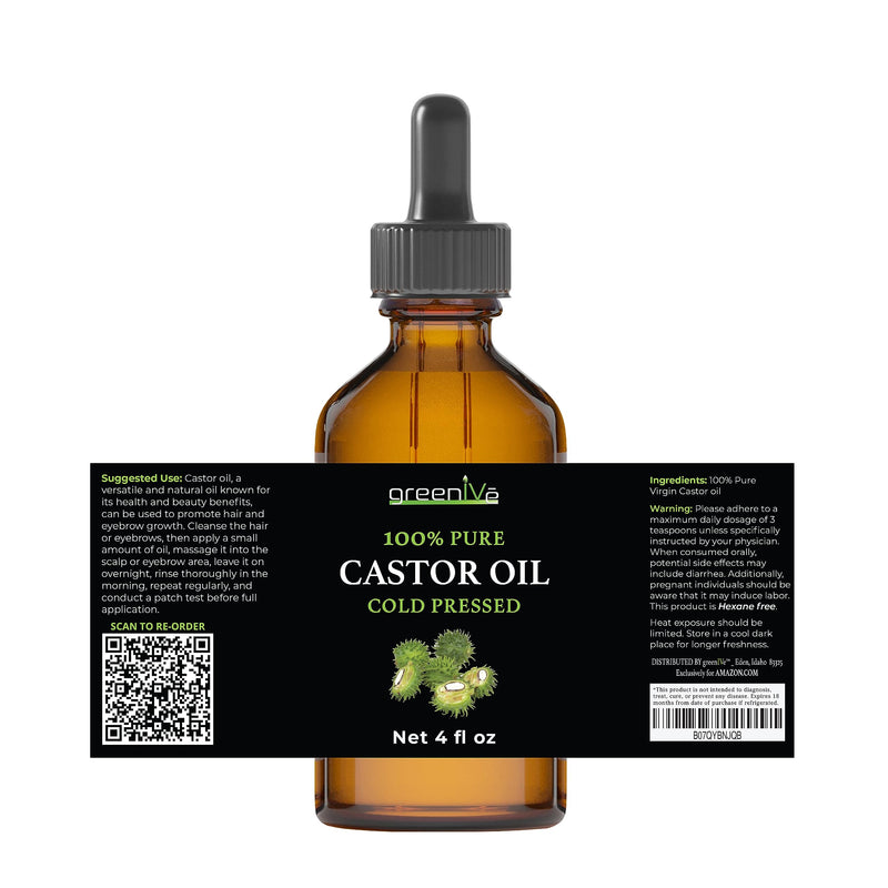 [Australia] - GreenIVe - 100% Pure Castor Oil - Cold Pressed - Hexane Free - Exclusively on Amazon … (4 Ounce) 