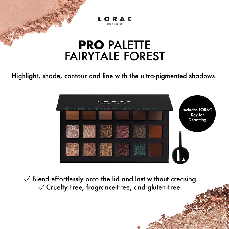 [Australia] - LORAC PRO Eyeshadow Palette, Fairytale Forest | Matte & Shimmer Makeup | Glitter | Mirror Compact | Cruelty Free, Gluten Free, Vegan 