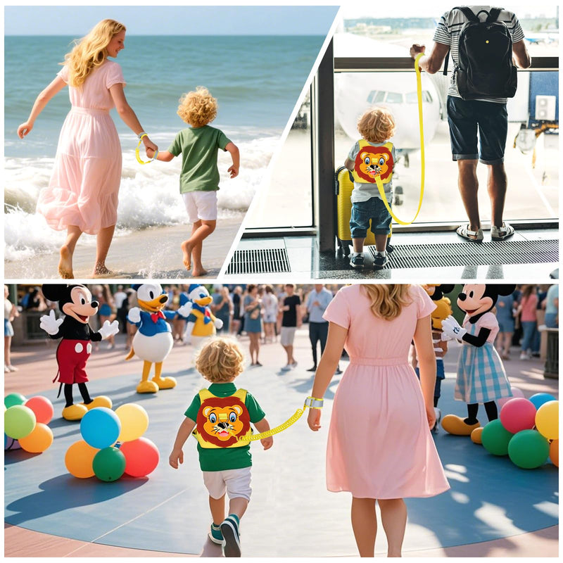 [Australia] - Toddlers Leash + Anti Lost Wrist Link Child Kids Safety Harness Kids Walking Wristband Assistant Strap Belt for Boys Pink Christmas Gift (Yellow) Yellow 