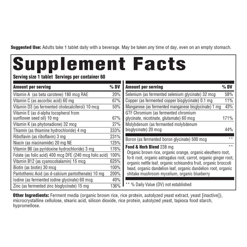 Innate Response Formulas Mens Multivitamin One Daily Iron Free, 60 Tablets | One Daily for Men, Vitamin C, B12, B6, D3, Methylfolate & Zinc, Vegetarian, Non-GMO, Gluten-Free, 60 Servings