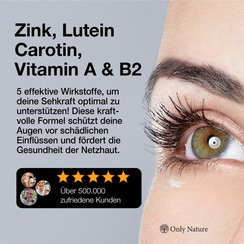 [Australia] - NEW: Eye vitamins - 130 lutein zeaxanthin capsules with beta carotene, vitamin B2, A, zinc - unique composition - produced in Germany, laboratory tested & vegan - eye vitamins test winner 