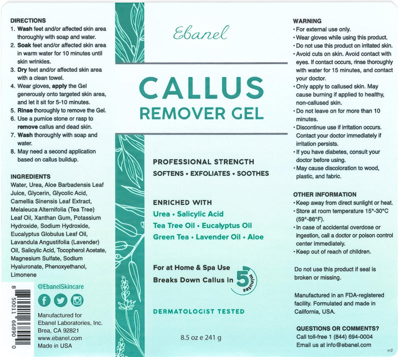 Ebanel Set of Salon Grade Callus Remover for Feet Gel + 40% Urea Foot Cream | Dry Cracked Heel Repair with Salicylic Acid, Epsom Salt, Helps Soften and Smooth Calluses and Rough Skin for Baby-Soft Feet 13.1 Ounce (Pack of 1)