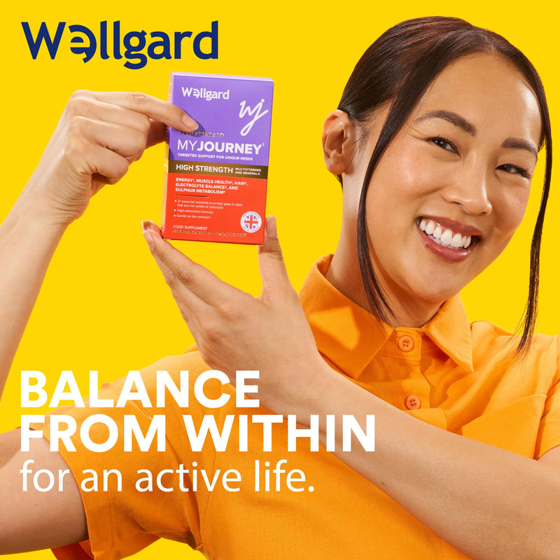 Wellgard My Journey – MJ Multivitamin for Energy, Muscles, Hair, Electrolyte Balance and Sulphur Metabolism, 60 Capsules 1 count (Pack of 60)
