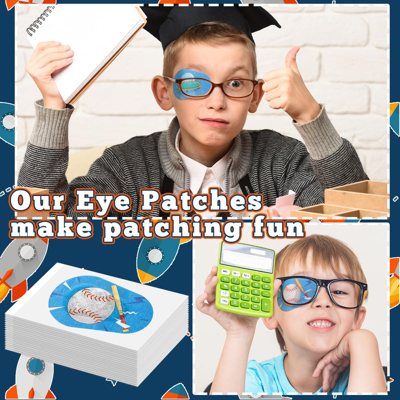 [Australia] - Panitay 40 Pcs Kids Eye Patches for Boys Toddlers Adhesive Patches Bulk with Lazy Eye Breathable Fabric Pad Light Blocking Cute Designs Cotton Adhesive Bandages for Boys Children 
