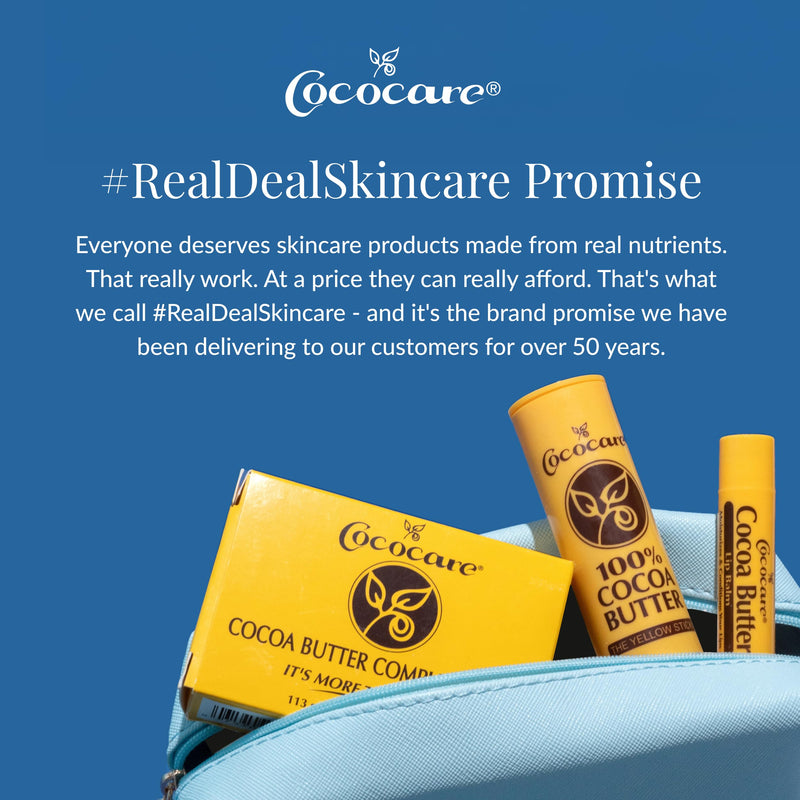 Cococare Cocoa Butter Lip Balm – Cocoa Butter, Vitamin E & Aloe Vera - Paraben-Free Daily Lip Moisturizer, Lip Color Primer, Cold Weather & After Sun Care - 0.15 oz, 5 Pack
