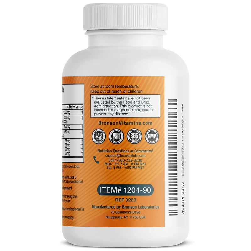 [Australia] - Bronson Glucosamine Chondroitin Turmeric & MSM Advanced Joint & Cartilage Formula, Supports Healthy Joints, Mobility & Cartilage - Non-GMO, 90 Capsules 90 Count (Pack of 1) 