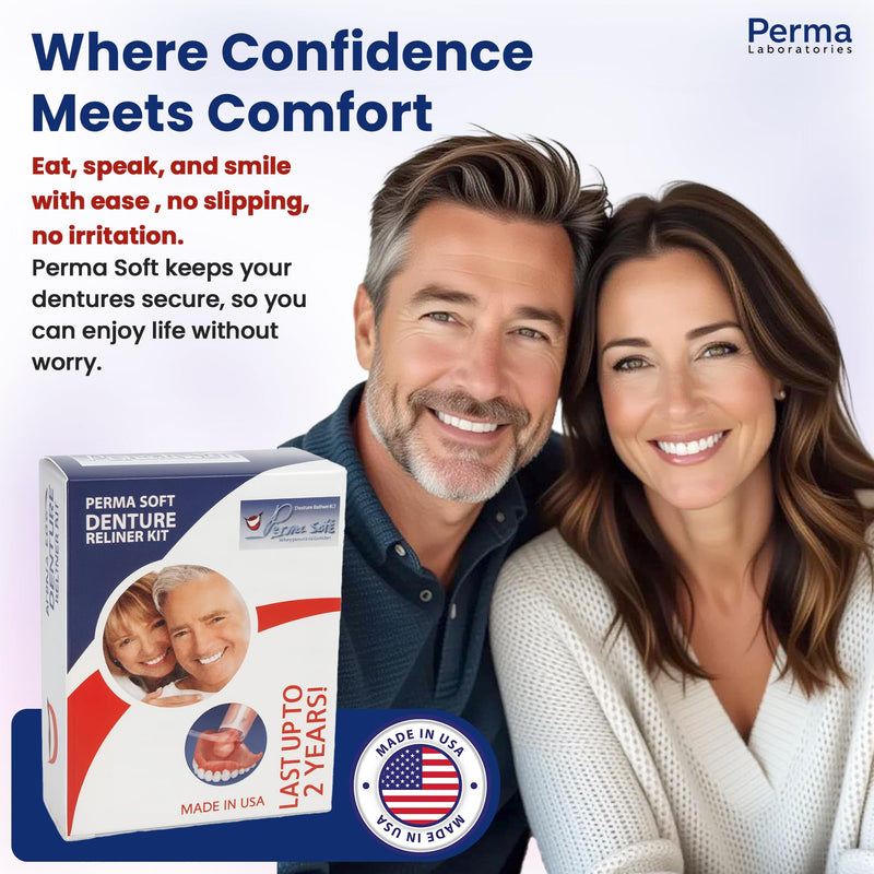 [Australia] - Perma Soft Denture Reliner Kit - Relines 2 Denture Plates - Semi Soft DIY Denture Liner for Upper and Lower 