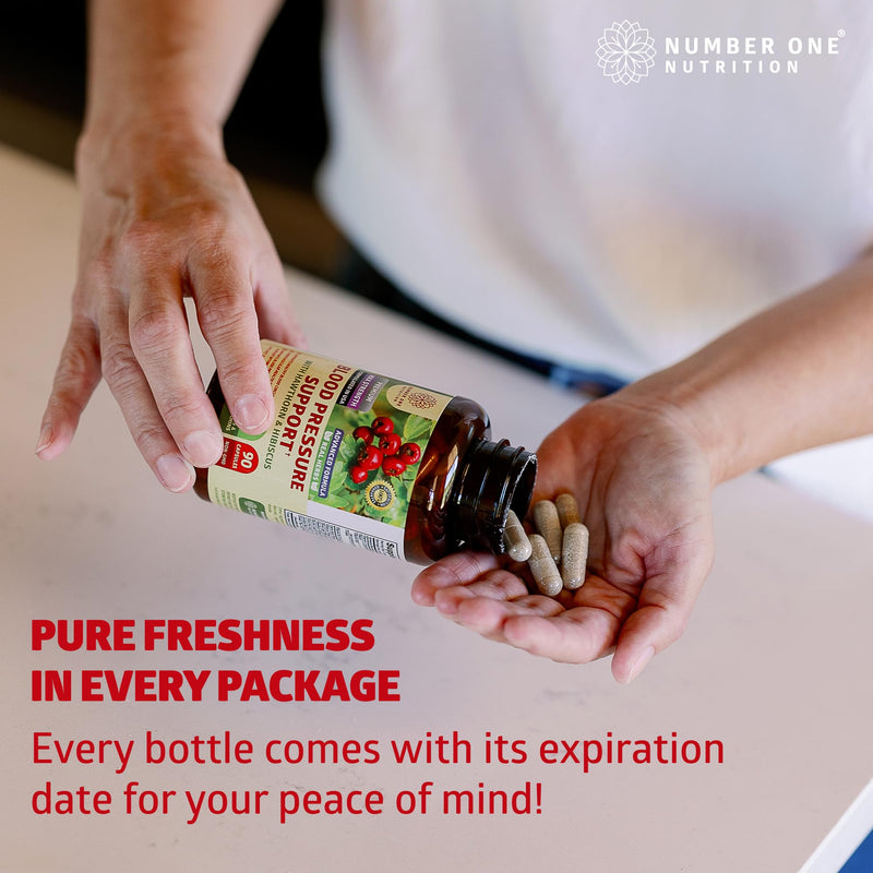 [Australia] - 2-Pack N1N Premium Blood Pressure Support with Hawthorn and Hibiscus [13 Potent Ingredients], Natural Supplement to Support Blood Flow Health, 180 Caps 