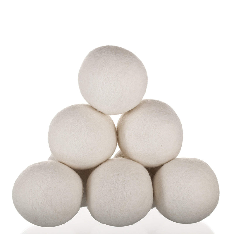 Woolzies Wool Dryer Balls Organic: Our Big Wool Spheres are the Best fabric softener | 6-Pack XL Dryer Balls for Laundry is Made with New Zealand Wool | Use Laundry Balls for Dryer with Essential Oils White