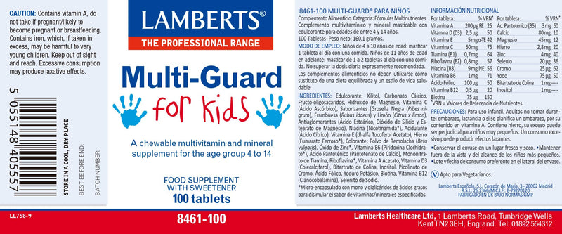 Lamberts Multi-Guard for Kids 100Tablets natural xylitol 100 count (Pack of 1)