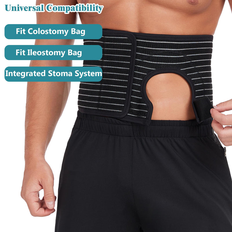 [Australia] - Adjustable Ostomy Belt for Men Women, Stoma Support Belt Covers with Hole/Opening for Ostomy Colostomy Ileostomy Urostomy Bag Holder, Abdominal Ostomy Hernia Binder Supplies After Surgery Medium 