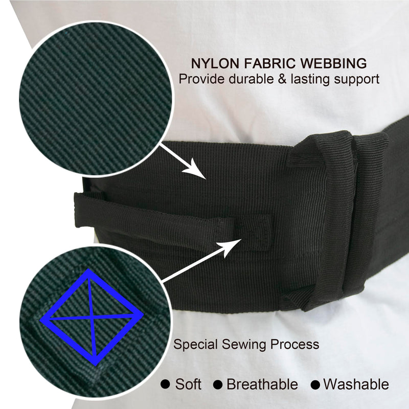 [Australia] - Gait Belt Walking Transfer Belt with 6 Plastic Padded Caregiver Handles and Quick Release Buckle for Patient,Elderly Physical Therapy (Black) black 