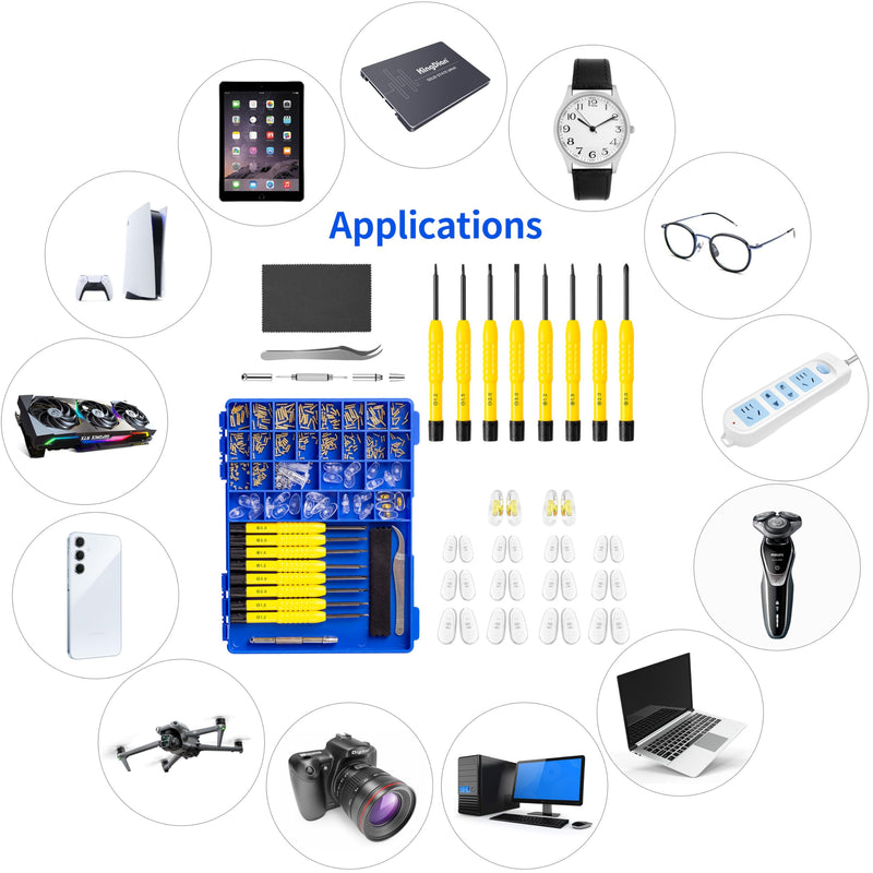 [Australia] - Magnetic Eyeglass Repair kit with Gold Screw, Upgraded All-in-One Eye Glass Repairing Kit Included Precision Screwdriver Sets, Nose Pads 