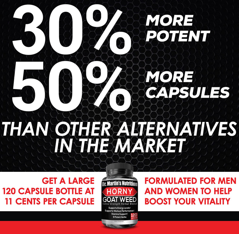 [Australia] - Super Strength 1590mg Horny Goat Weed 120 Capsules With Maca Arginine & Ginseng - Naturally Boost your Health, Workout Performance, Endurance & Energy, Joint Health For Men & Women (120C) 