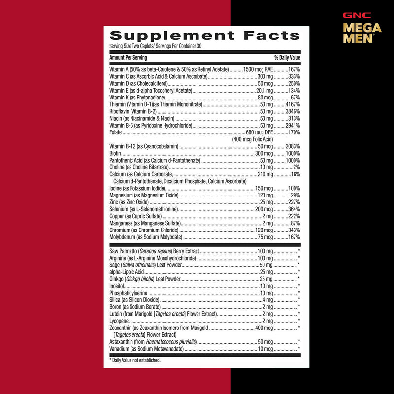 GNC Mega Men 50 Plus Multivitamin for Men | Antioxidants | Heart Health | Prostate and Circulatory Support | 120 Count 120 Count (Pack of 1)