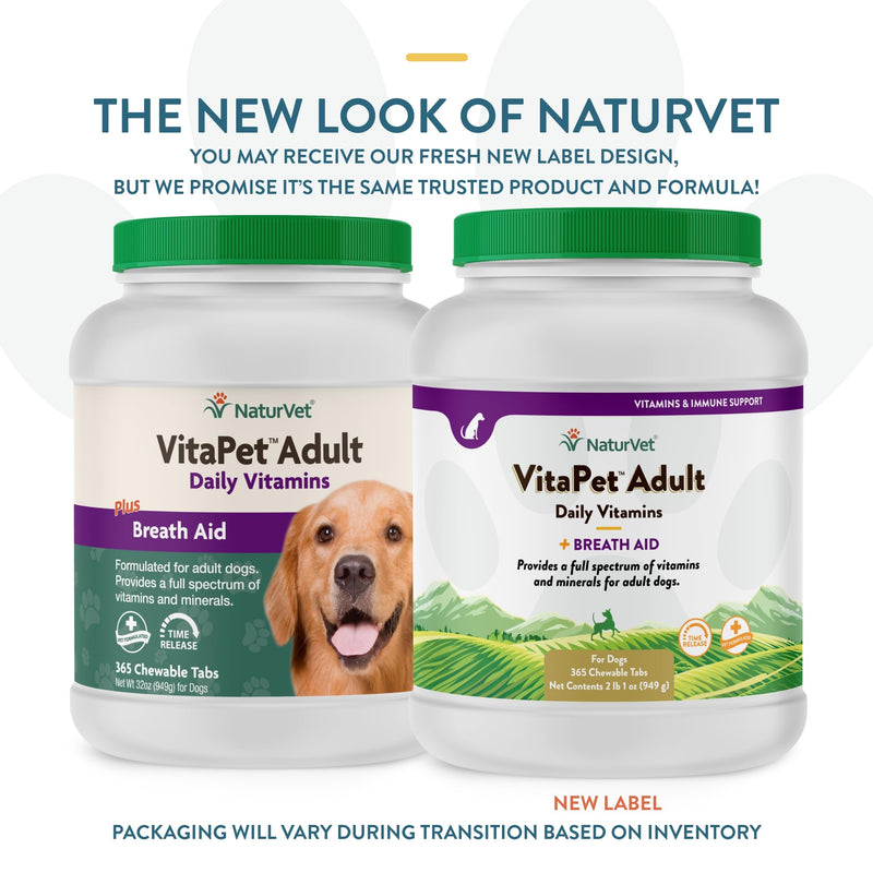 NaturVet Vita Pet Adult Plus Breath Aid Tablets -Time Release 365 ct - PawsPlanet Australia