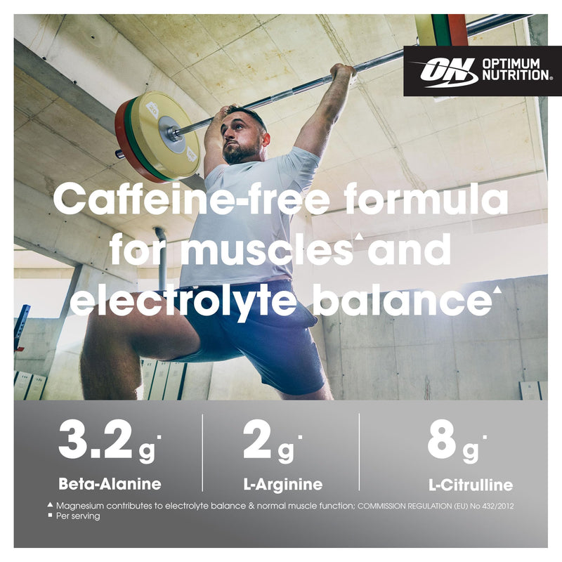 Optimum Nutrition ON Platinum Pump Pre-Workout, Intense Caffeine-Free Pre-Workout Food Supplement with Fruitflow, Beta-Alanine, L-Arginine, L-Citrulline, Lemon Lime Flavour, 20 Servings, 380 g