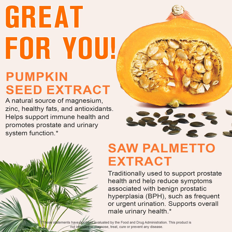 [Australia] - Pumpkin Seed Oil with Saw Palmetto Capsules, 1000mg Per Serving, Bladder & Prostate Health & Non-GMO, Essential Fatty Acids & Phytosterols & Supports Hair, Urinary, 300 Softgels 