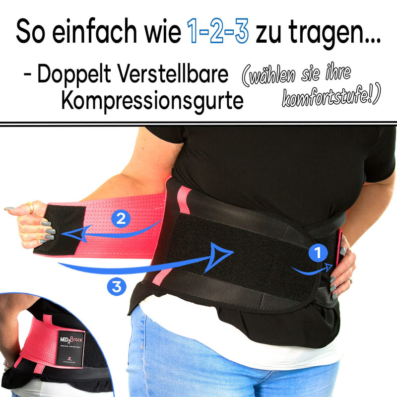 [Australia] - MEDiBrace Back Support Belt Back Brace, Lumbar Support for Lower Back with Adjustable Back Strap and Support Struts for Back Pain Relief Waist (102-119cm) XX-Large Persian Blue 