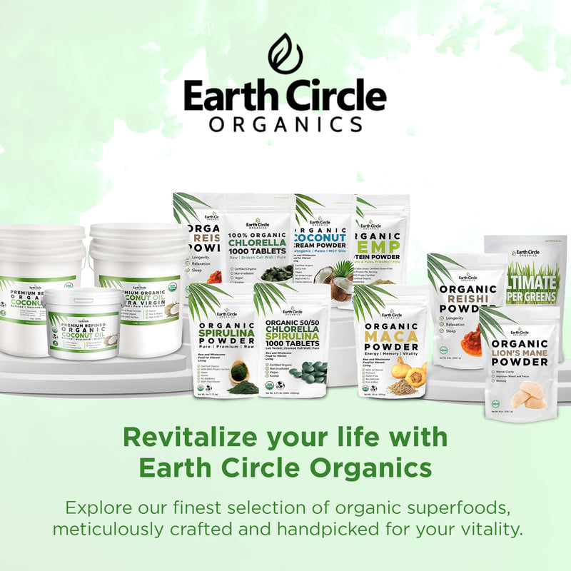 [Australia] - Earth Circle Organics Organic Chlorella Powder Superfood | Kosher | Broken Cell Wall Chlorophyll, Vegan, Super Green Algae, Clean Chlorella, High in Protein, Fiber & Amino Acids - 4oz 4 Ounce (Pack of 1) 