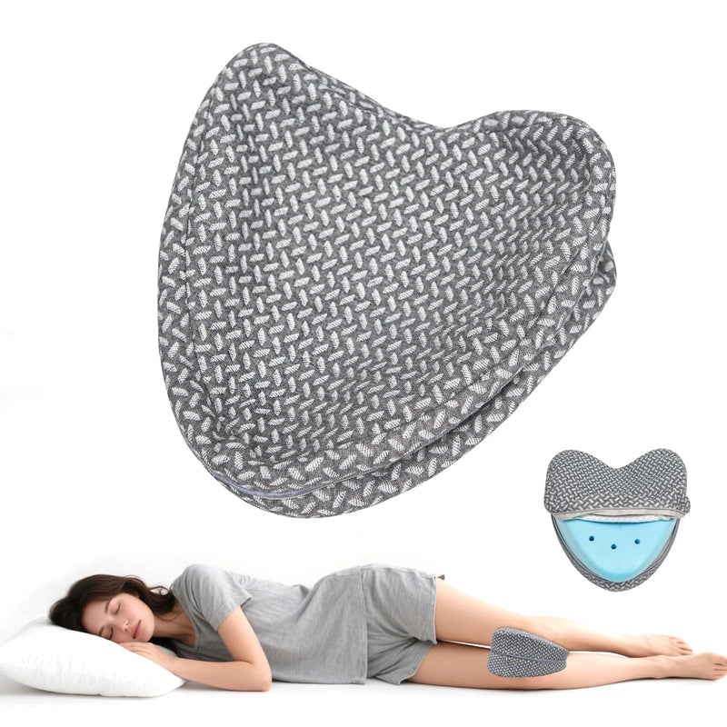 [Australia] - Knee Pillow Cover Replacement for Contour Legacy - Gray Invisible Zippered Case - Pillowcase for Heart Shaped Memory Foam Side Sleeper Pillows, Anti-Pilling Washable Cover Only（Gray Plaid） 