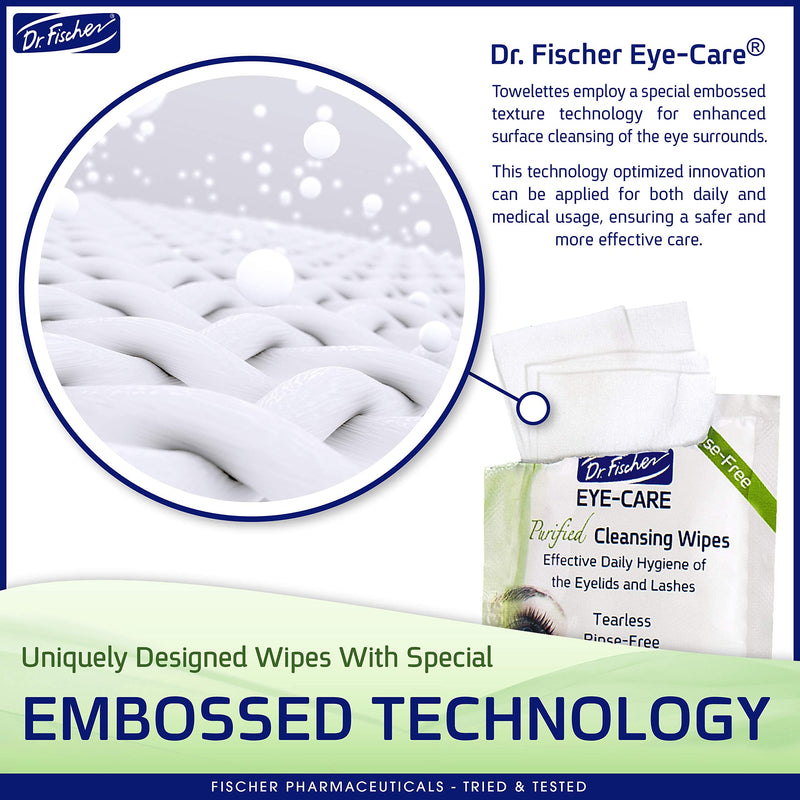 [Australia] - Dr. Fischer Eyelid Wipes. Pre-moistened Eye Wipes for Eyelids. Make-up Remover (Twin Pack) 