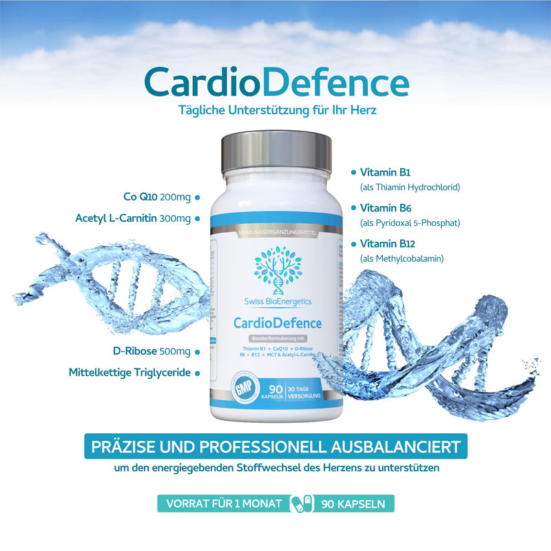 [Australia] - CardioDefence - 90 Capsules - A precise balance of CoQ10, D-Ribose, Acetyl-L-Carnitine, B Vitamins and MCT to contribute to normal heart function and reduce fatigue 