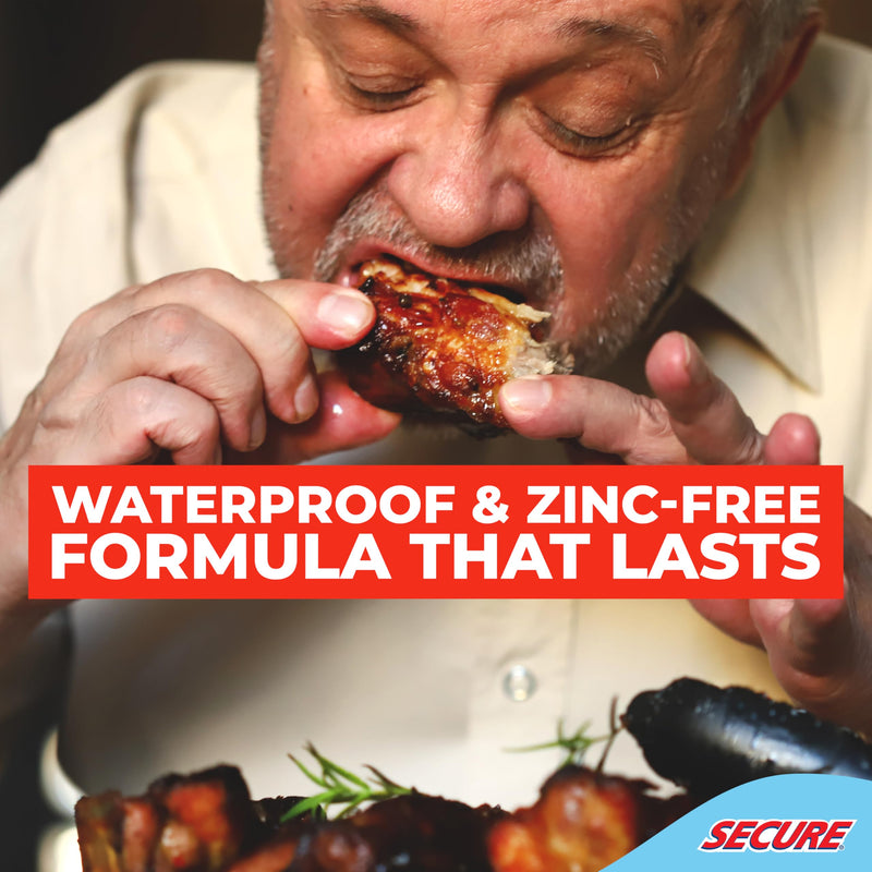 Secure Sensitive Denture Adhesive with Aloe Vera & Myrrh – 12-Hour Max Hold – Patented Waterproof Seal – for All Denture Types – Food Grade Ingredients – 1.4 oz 2