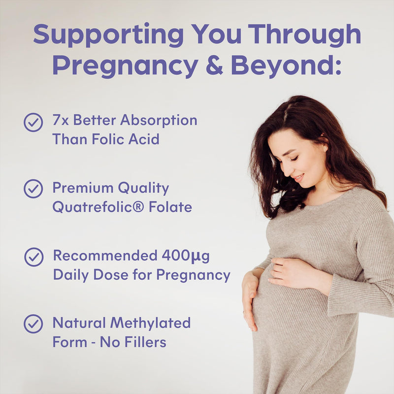 Purolabs Folate Supplement – High-Potency Methylfolate (5-MTHF) for Energy, Brain Function & Prenatal Health – Bioavailable & Vegan-Friendly