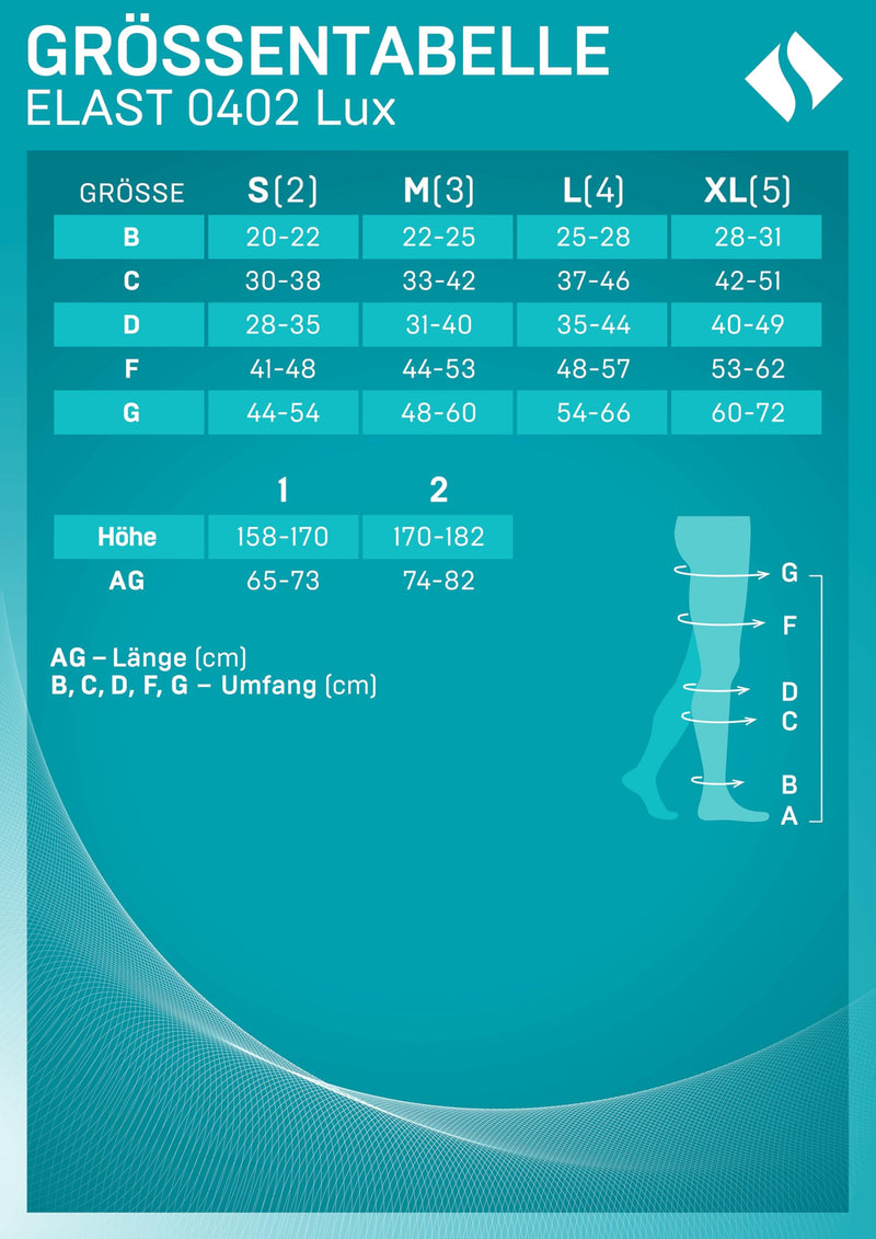 [Australia] - TONUS ELAST 23-32 mmHg AG compression stockings with silicone band, with closed toe, medical class II, KKL 2 support stockings with toe for men and women (XL (170-182 cm), black) XL (170-182 cm) 
