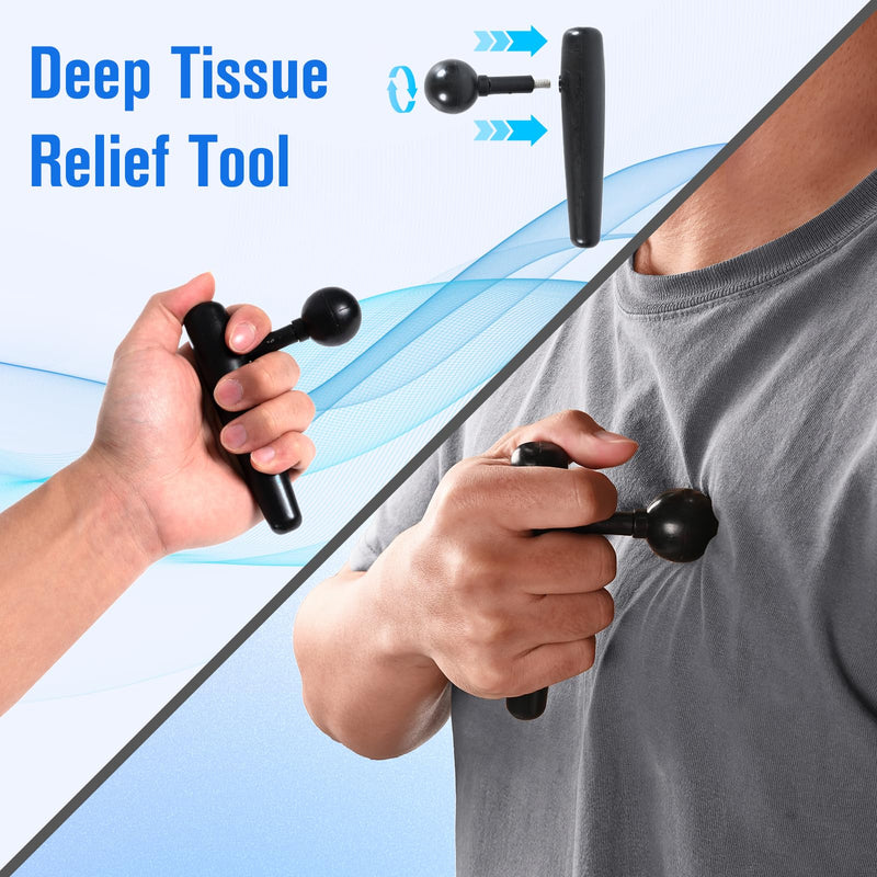 [Australia] - Trigger Point Massage Tool,Two Shapes Handheld Back and Neck Massager for Pain Relief,Muscle Release Tool Manual Massage Hook Back Neck Shoulder Massager Black - Gift for Women & Men 