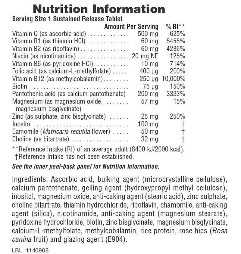 NaturesPlus Mega Stress - B Complex Supplement with Vitamin C, Magnesium, Biotin, Zinc - Energy and Stress Support - Vegetarian, Gluten Free - 30 Tablets 30 count (Pack of 1)