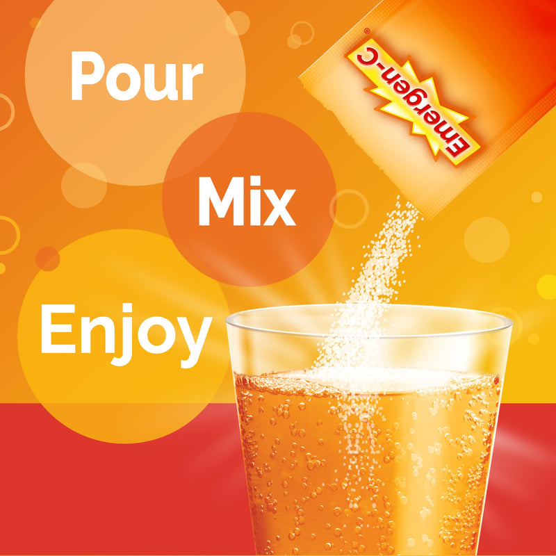 [Australia] - Emergen-C 1000mg Vitamin C Immune Support Powder Super Orange 10CT includes Zinc, Manganese, 7 B Vitamins and Electrolytes for Back to School Essentials 3.2 Ounce (Pack of 1) 