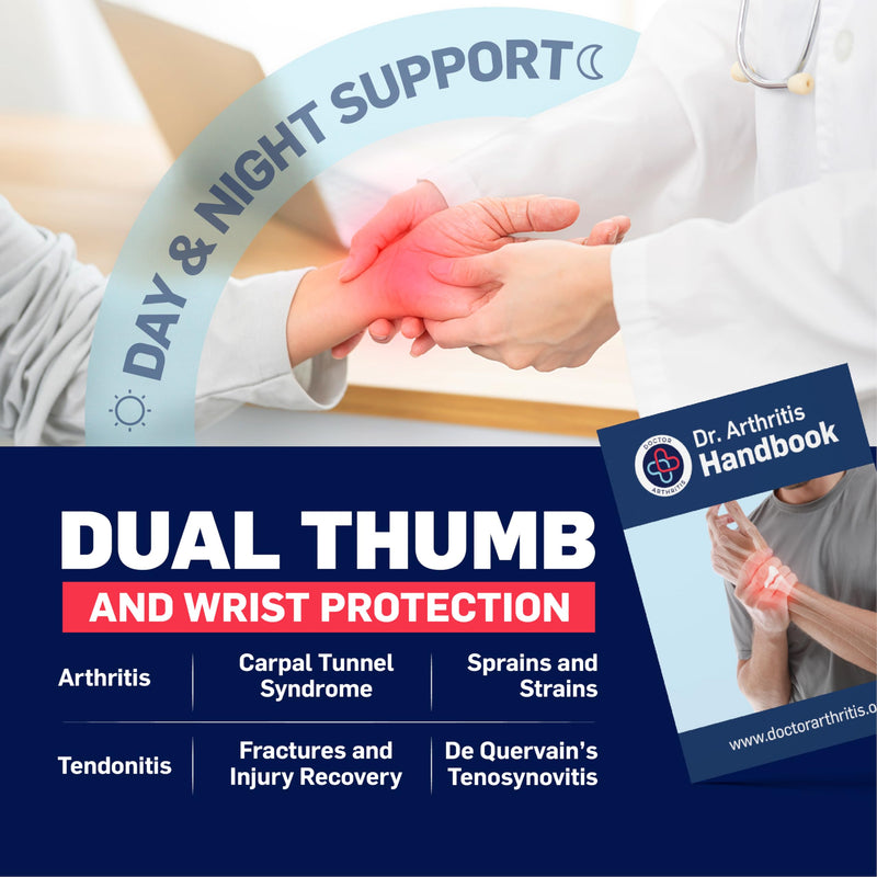 Dr. Arthritis Carpal Tunnel Wrist Brace with Thumb Support, Multifunction Spica Splint & Hand Immobilizer for Tendonitis, De Quervain's & Tenosynovitis, wrist brace thumb spica splint and Thumb Brace, wrist and thumb brace Right Hand (L/XL)