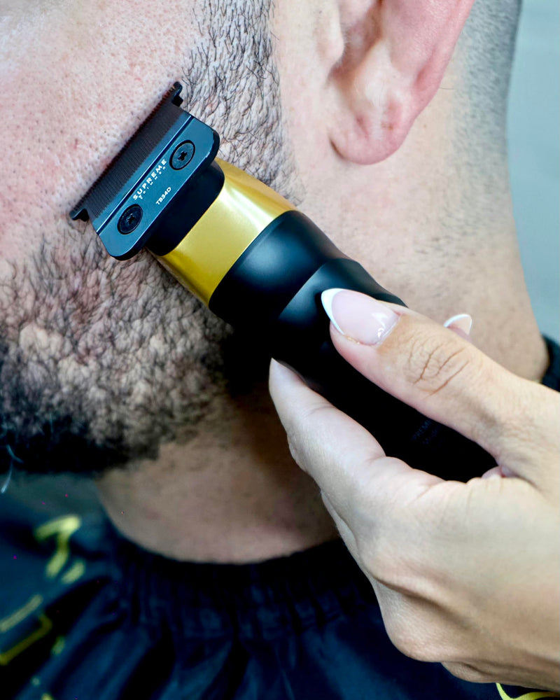 [Australia] - Supreme Trimmer 2Spee ST622 – Cordless Beard & Hair Trimmer for Men | 2-Speed Motor, 180 Min Runtime, Zero-Gap Adjustable Blade, Digital Display, Removable Blade Design Gold 