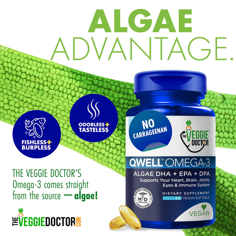 [Australia] - Vegan Omega 3 Supplement - Omega 3 Fish Oil Alternative - No Carrageenan – Plant Based Algae Omega 3 Fatty Acid Supplements - DHA, EPA, DPA - Heart, Brain, Joint, Eye, Immune Support 