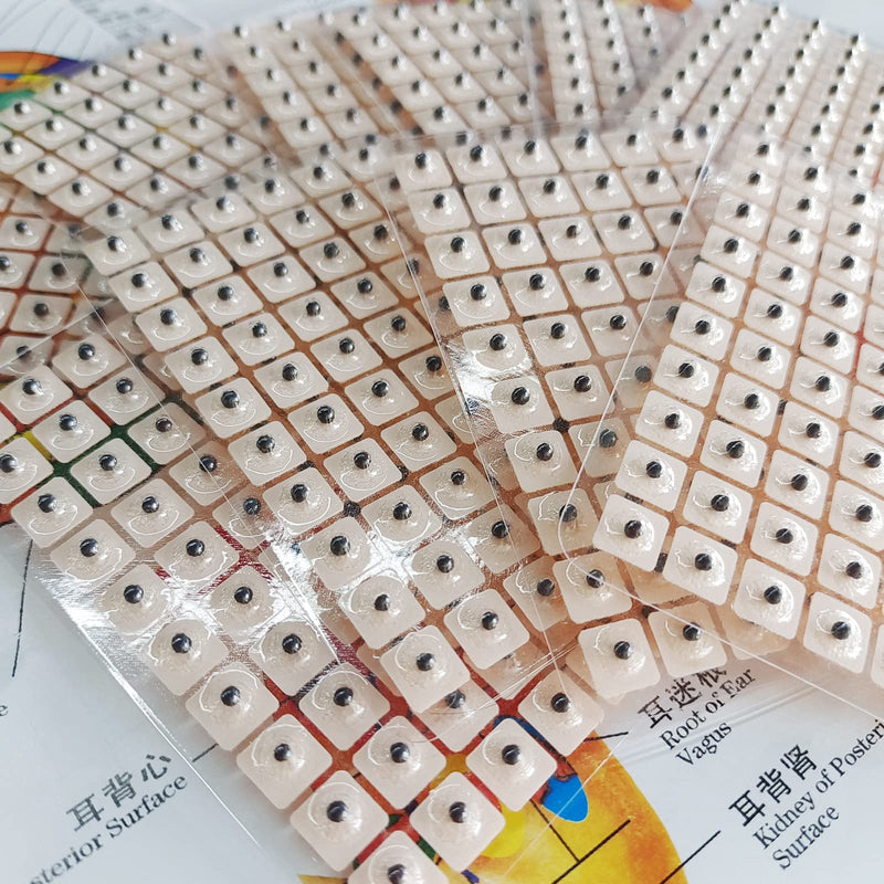 [Australia] - Ear Seeds Acupuncture Kit 600 PcsEar Press Seeds with Acupuncture Needle Ear Points Chart Guide Tweezer for Beginners Relief Facial Tools 
