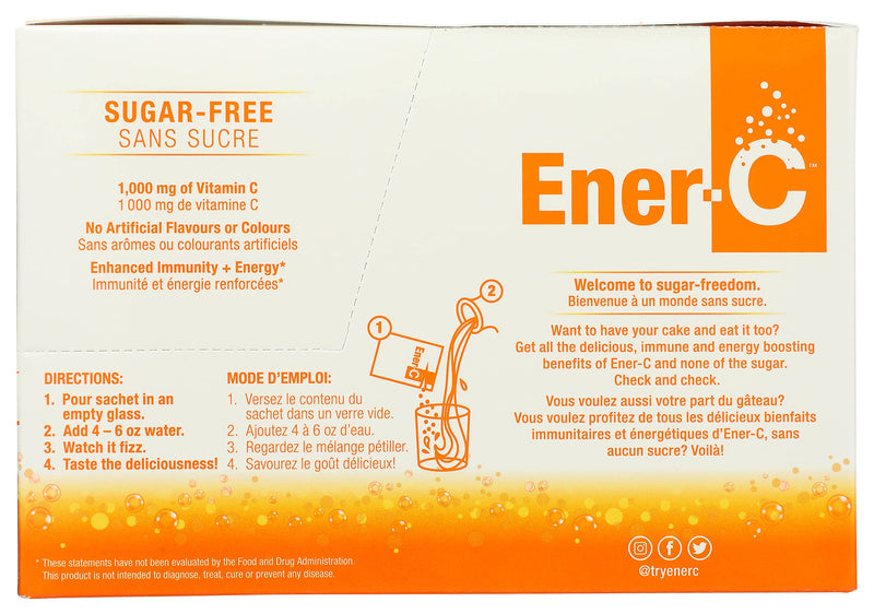 Ener-C Multivitamin Drink Mix, Sugar Free - Orange, 30 Count | Vitamin Packets for Water, Electrolytes Powder Packets, Vitamin Drink Mix, Hydration Liquid Mix