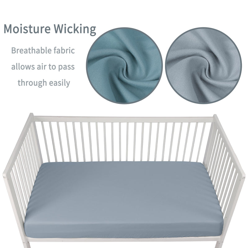 [Australia] - Baby Crib Sheets for Boys Girls, 2 Pack Fitted Crib Sheet for Standard Crib and Toddler Mattress, Soft Microfiber Baby Sheet 52x28x8in. (Dark green & Dark grey) Dark Green & Dark Grey 