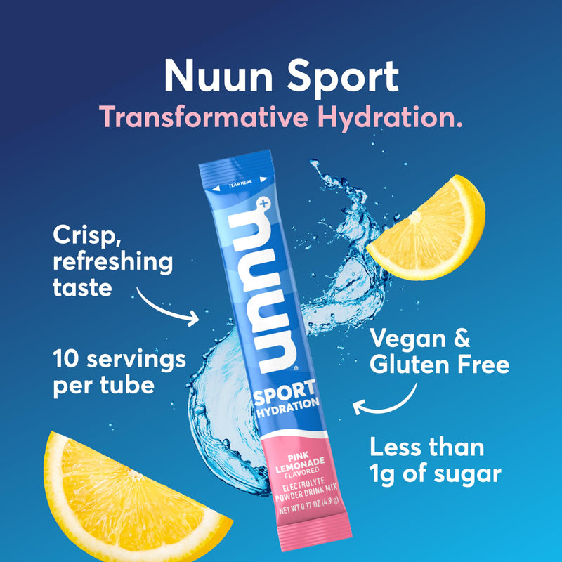 Nuun Sport Electrolyte Powder Packets Pink Lemonade, 16 Servings | with Magnesium, Calcium, Potassium, Chloride, and Sodium, Hydration Packets for On-the-Go, Gluten Free & Vegan 16 Count (Pack of 1)