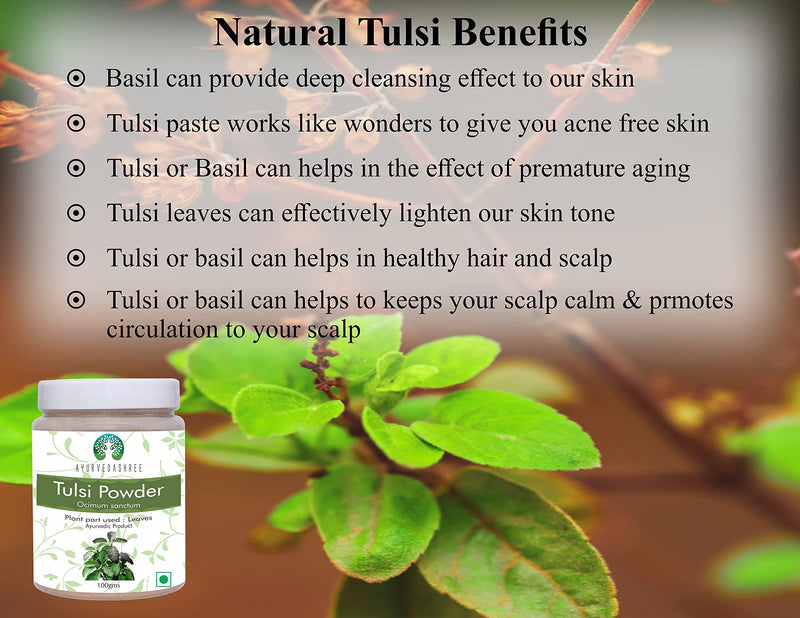 [Australia] - Tulsi Powder Holy Basil Powder 100 Gm | Ocimum Sanctum | Tulsi Leaves Powder | Tulsi Leaf | Vegan | Non GMO | Gluten Free 