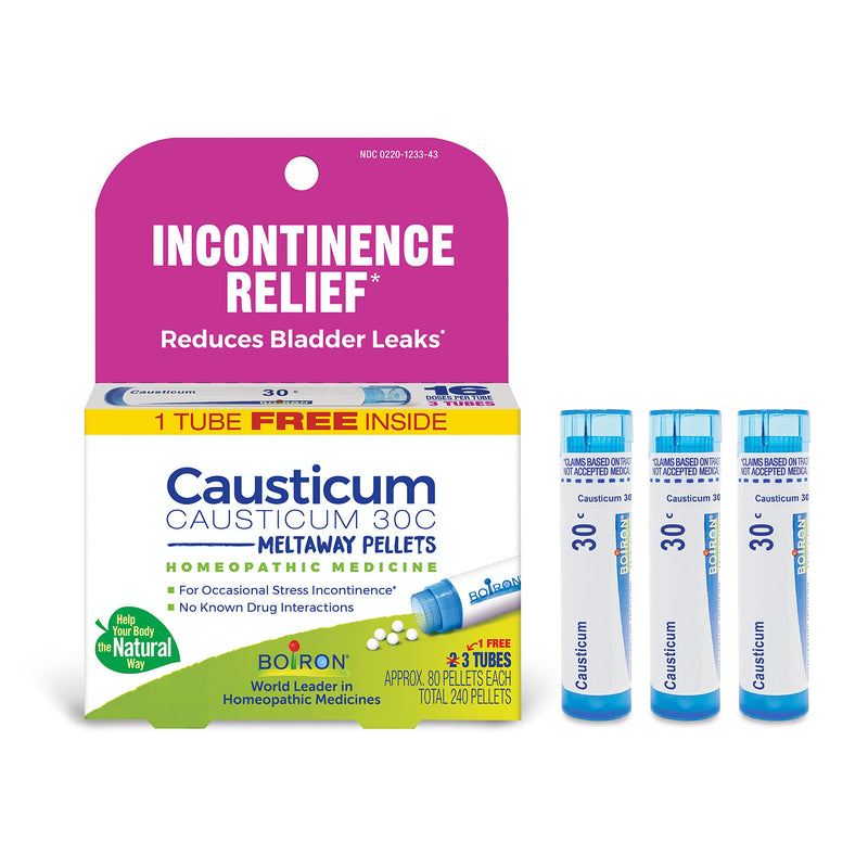 [Australia] - Boiron Causticum 30C Homeopathic Medicine for Incontinence Relief, and Reduces Bladder Leaks - 3 Count (240 Pellets) 