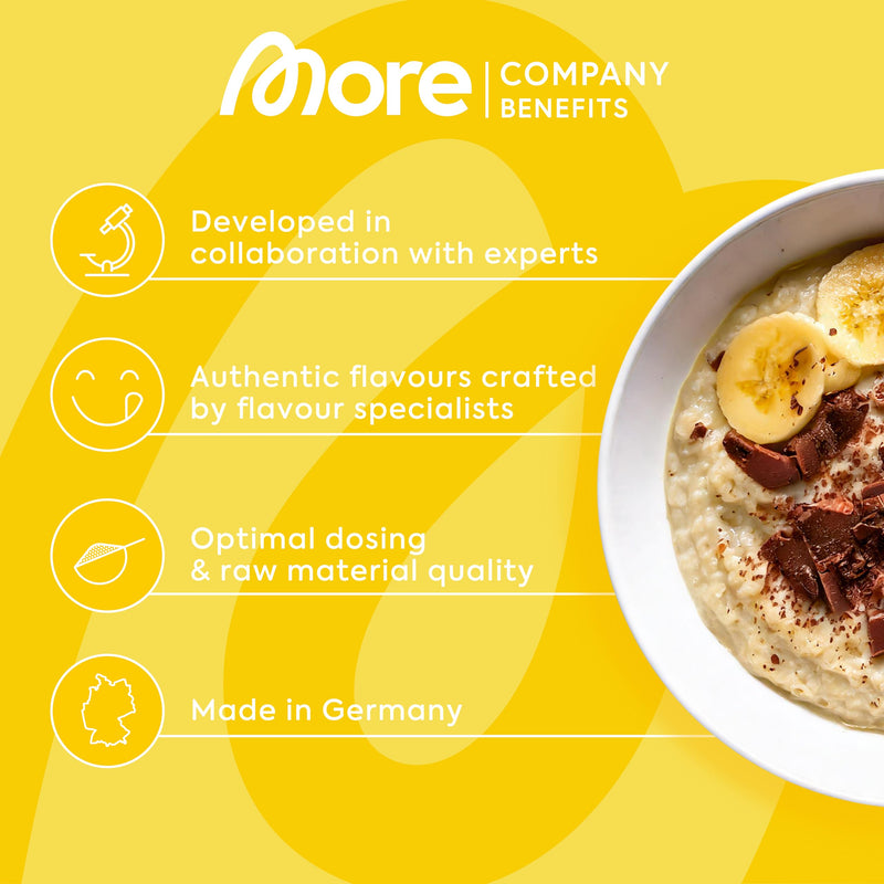More Protein Porridge, tray of 10, 10 x 62 g Classic, 31 g protein per serving, quick preparation without cooking, creamy delicious porridge with less sugar and fat, perfect for refining