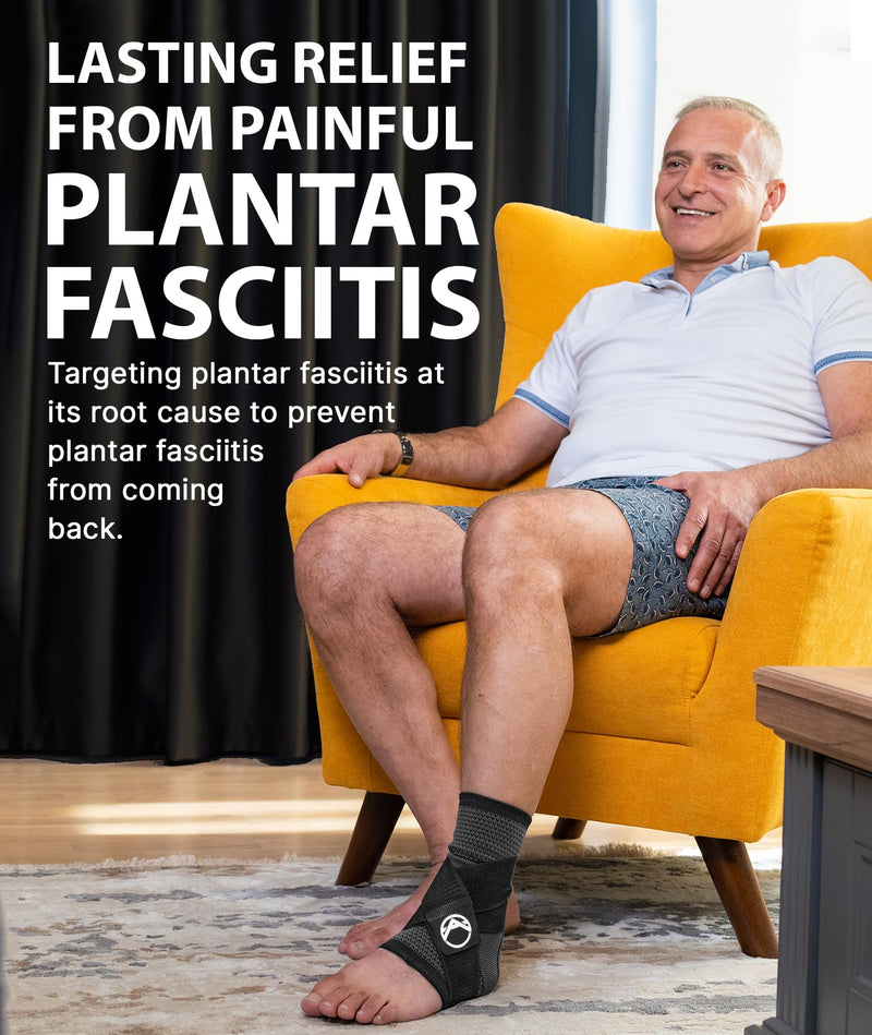 [Australia] - Plantar Fasciitis Sleeve - Plantar Fasciitis Relief, Plantar Fasciitis Socks, Ankle Compression Sleeve, Ankle Support for Women, Plantar Fasciitis Brace, Ankle Sleeve, Ankle Support Men Large Black 1 