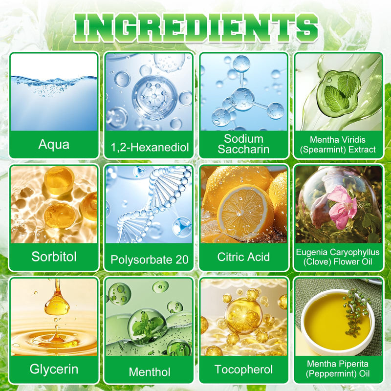 Spearmint Oil Pulling Rinse, Cold-Pressed Coconut Oil, Powerful Organic Peppermint Oil for Whitening Teeth, Mint Mouthwash, Freshness Breath (2) 2