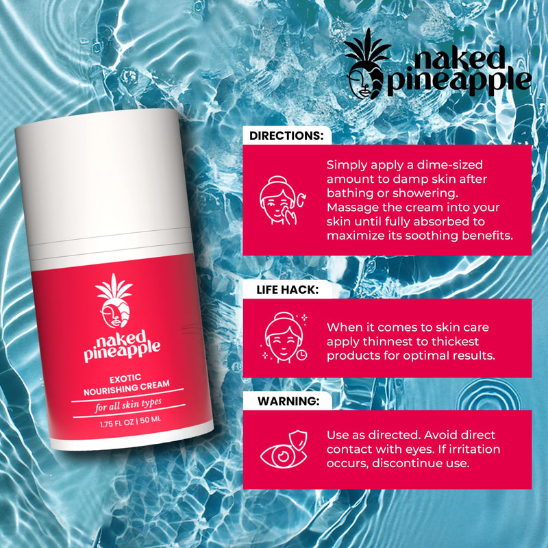 Exotic Nourishing Cream - Face Moisturizer - 2 oz Jar | Contains Pineapple Enzymes and Vitamin C, Deeply Moisturizes Skin, Helps Improve Elasticity and Smooth Skin Texture