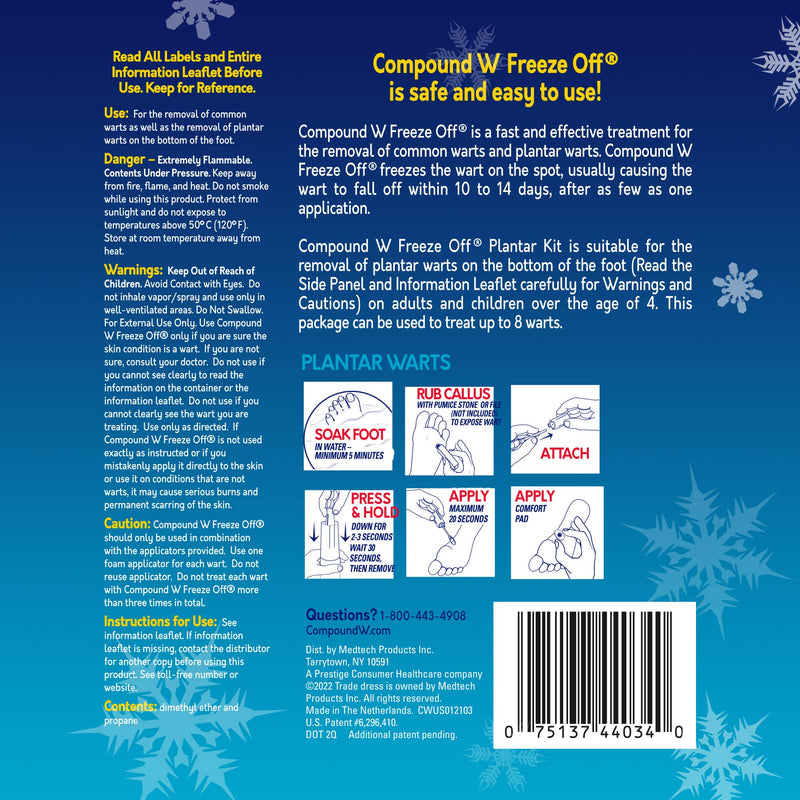 [Australia] - Compound W Freeze Off Plantar Wart Remover Kit, 8 Applications,1 Count (Pack of 1) 